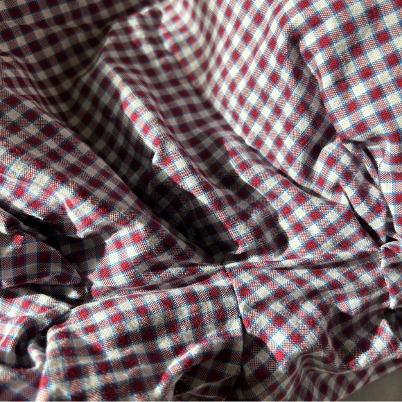 Petersyn Women's Red and Blue Plaid Print Off-The-Shoulder Blouse EUC SZS - Picture 8 of 8